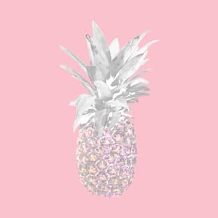 Grey and Pink Pineapple Pop Art T-Shirt
