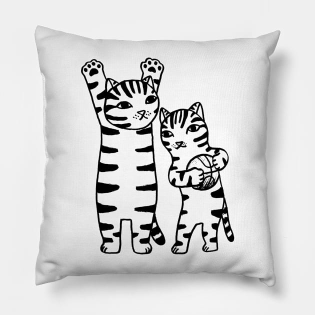 Tigers playing basketball Pillow by RicardoCarn