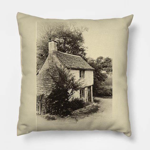 A sweet Cotswolds' cottage Pillow by stevepaint