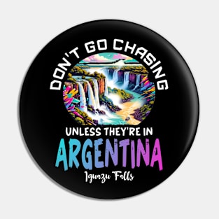 Funny Argentina Iguazu Falls Waterfall Pun Psychedelic Art Pin