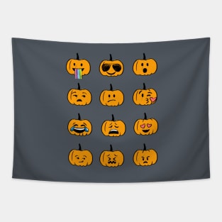 Pumpkin Emojis Tapestry