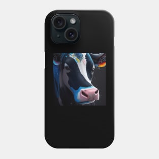 Black Blue And White Cow Phone Case