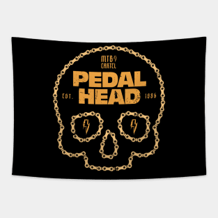 Skull Chain PedalHead Mountain Biking Graphic - Rust Tapestry