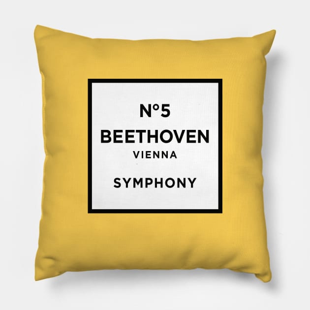 Funny Ludwig van Beethoven Parody 5th Symphony Funny Ludwig van Beethoven 5th Symphony Parody Pillow by LaundryFactory