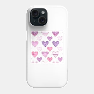 valentine hearts embroidery pattern Phone Case