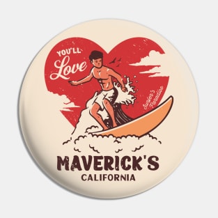 Vintage Surfing You'll Love Maverick's Beach, California // Retro Surfer's Paradise Pin