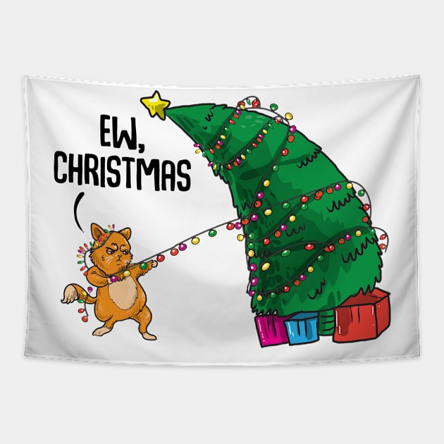 Cats Hate Christmas. Funny Ugly Christmas Sweatshirt. Tapestry by KsuAnn