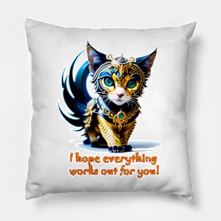 jewelry wishes cat Pillow