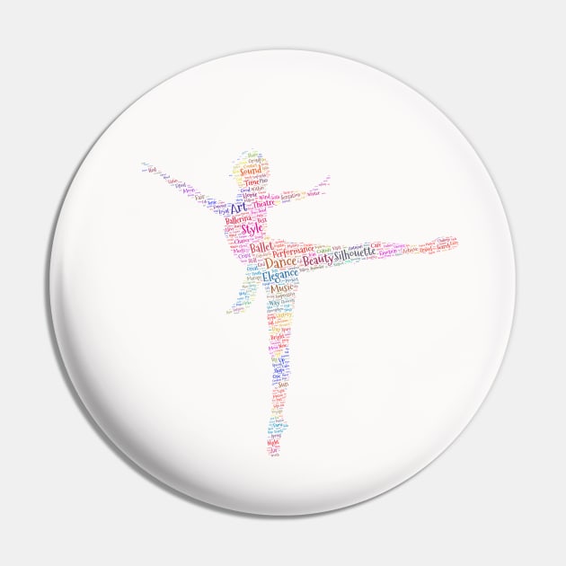 Dancer Lady Woman Silhouette Shape Text Word Cloud Pin by Cubebox