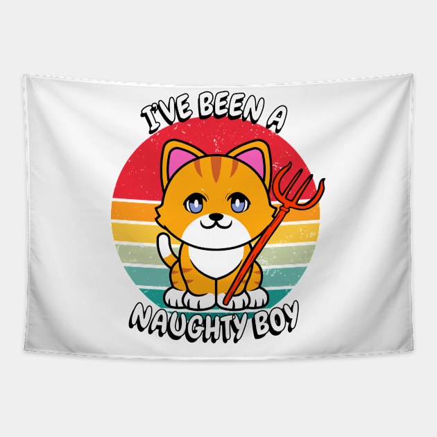 Cute orange Cat is a naughty boy Tapestry by Pet Station