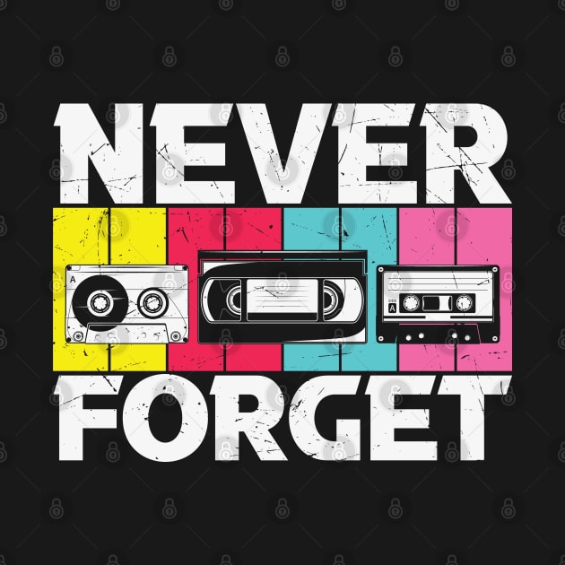 Vintage Never Forget VHS Tape Floppy Disk Cassette Tape by BadDesignCo