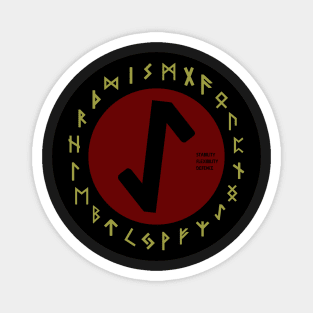 Red Eihwaz Futhark Rune Symbol Magnet