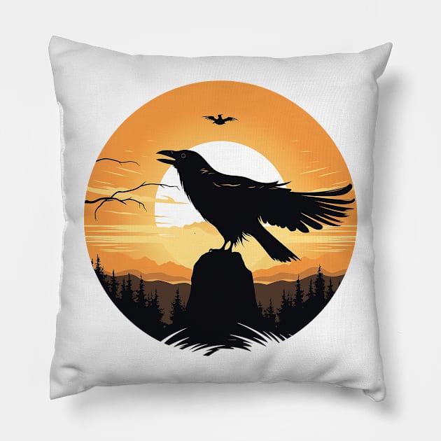 crow Pillow by piratesnow