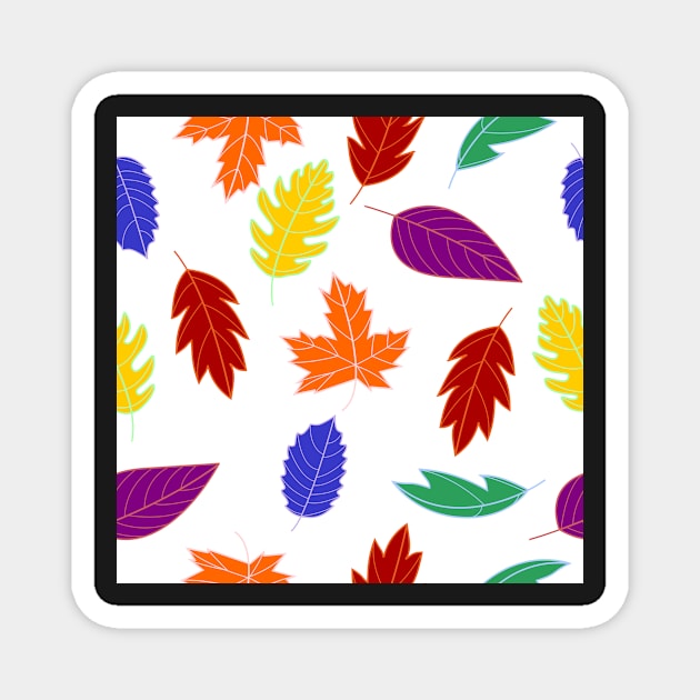 Leaves Pattern - Bold Colors Magnet by A2Gretchen