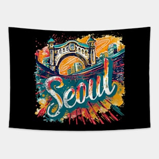 Seoul Retro South Korea t-shirt Tapestry