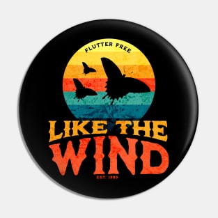 Flutter Free, Like the wind - Retro Vintage Sunset Of Butterflies Pin