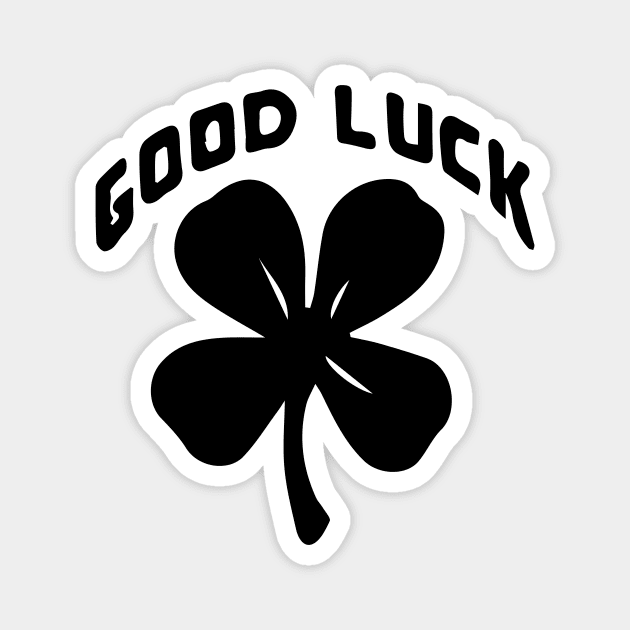 Good Luck 4 Leaf Clover Magnet by KitschPieDesigns