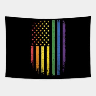 Lgbtq Pride Month Us American Rainbow Flag For Equal Rights Tapestry