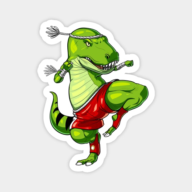 Muay Thai T-Rex Dinosaur Magnet by underheaven