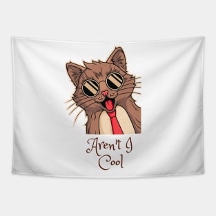 Cool and calm cat design Tapestry