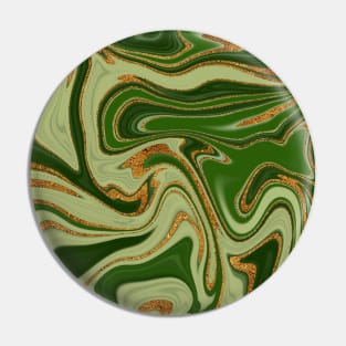 Emerald Green Marble Golden Pattern Pin