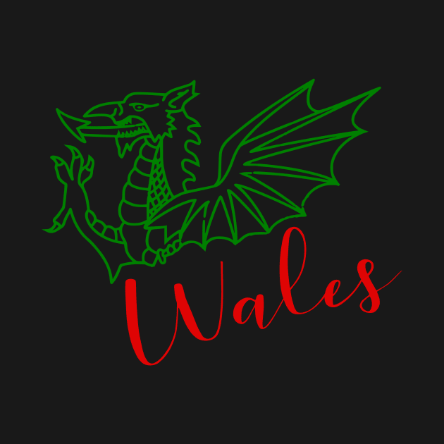 WALES RED DRAIG GOCH RED DRAGON GREEN by MarniD9