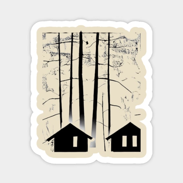 CABIN IN THE WOODS Magnet by KOPERNIKO SHOP