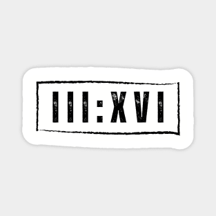 JOHN 3:16 (minimalist roman numerals) Magnet