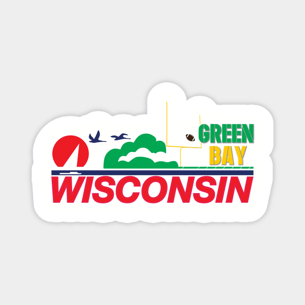 Wisconsin License Plate Green Bay Magnet by KevinWillms1