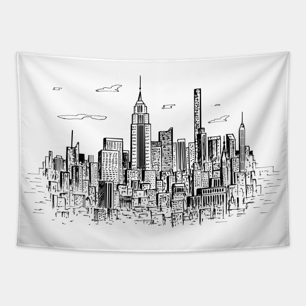 NYC Skyline Tapestry by TeesAndTheCities