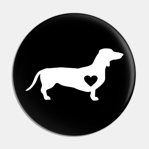 Dachshund Love Heart Graphic Pin by Xamgi