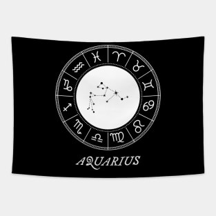 Aquarius Zodiac Sign Design With Constellation Tapestry