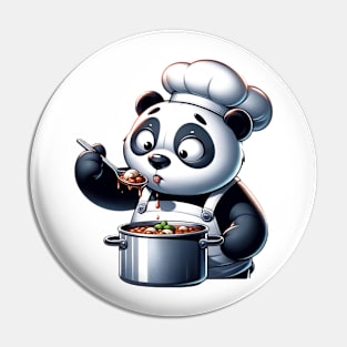 hef Panda - Culinary Maestro - Adorable Cooking Panda Shirt Pin
