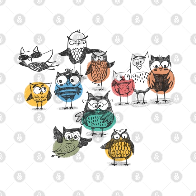 A Merry Company of Owls by Szabi's Creative World