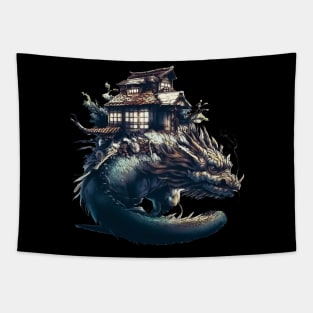 Japan House on earth dragon Tapestry