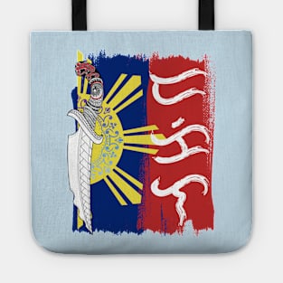 Philippine Flag / Tribal line Art Knife / Baybayin word Dakila (Great / Memorable) Tote