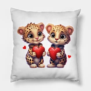 Valentine Leopard Couple Pillow