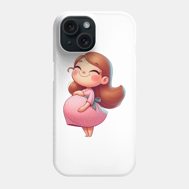 Cute Pregnant Woman Phone Case by Dmytro