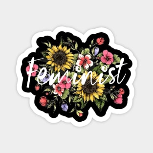 Feminist Retro 70's Feminism Floral Vintage Gift Magnet