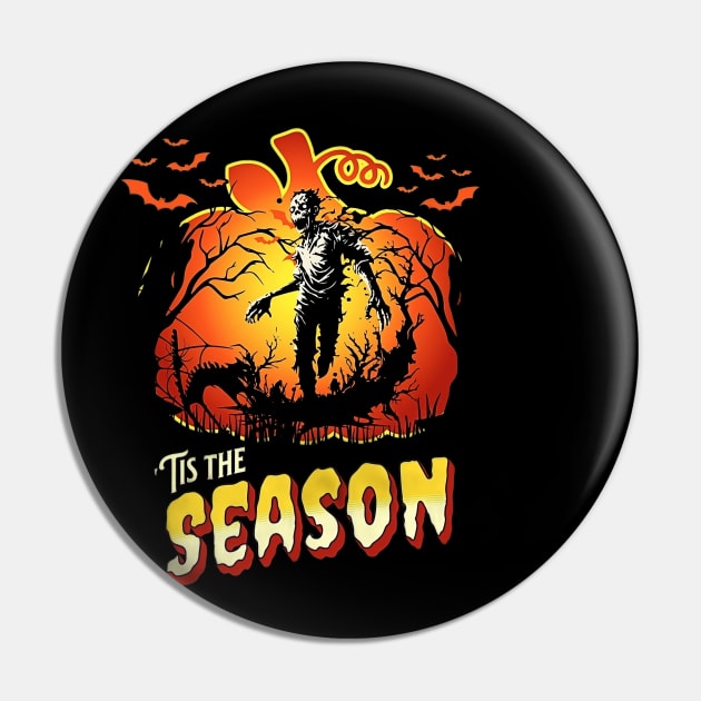 'Tis The Season Monster Mash, Vintage Ghost Halloween, Monster, Retro Fall, Happy Halloween Day Happy Halloween Party Gift Pin by Customo