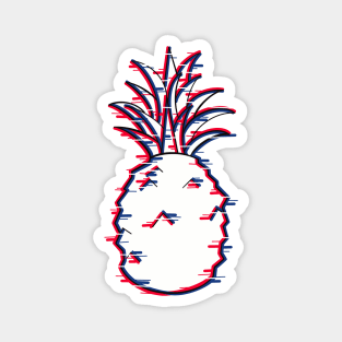 Pineapple with a glitch effect Magnet