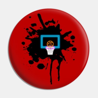 Neon Basketball Blot Pin