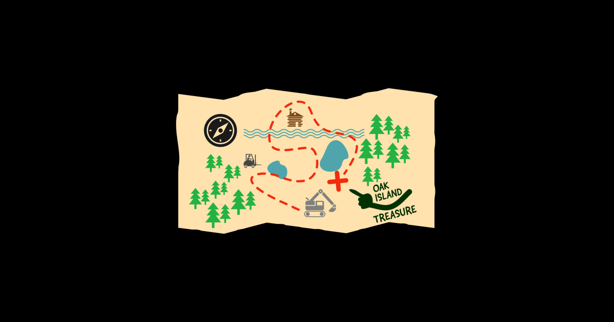 Oak Island Treasure Map Oak Island Sticker TeePublic