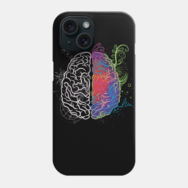 Brain Left Right Art Physical Phone Case by Kali Space