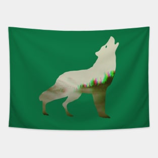 Howling Wolf Forest Glitch - Nature Design T-Shirt Tapestry