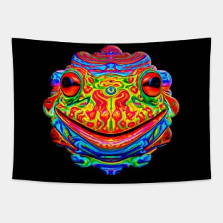 Frogger Spirit Animal (1.2) - Trippy Psychedelic Frog Tapestry