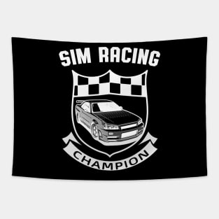 Sim Racing Champion Motorsport Gamer Tapestry