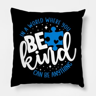 Blue Be Kind Autism Awareness Pillow