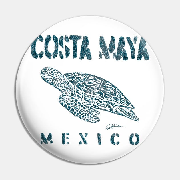 Costa Maya, Mexico, Gliding Sea Turtle Pin by jcombs