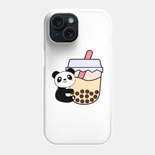 Baby Panda Hugs Bubble Tea Kawaii Cream Boba Tea Phone Case